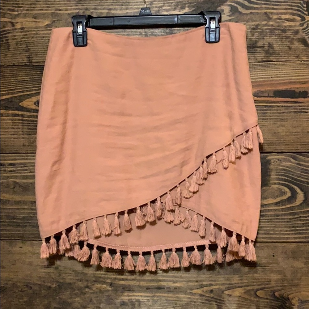 Nude tassel skirt